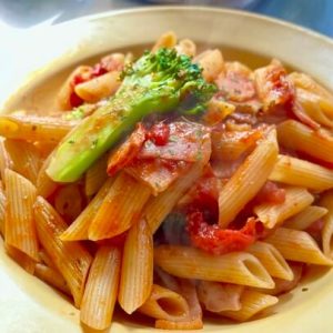 Penne w/ Bacon & Broccoli in Pomodoro Sauce